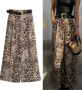 Selma - Weite Hose im Leoprint