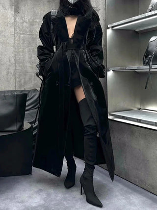 Katrin - Trenchcoat in Lederoptik