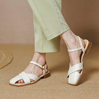 Julia - Ledersandalen mit Blockabsatz