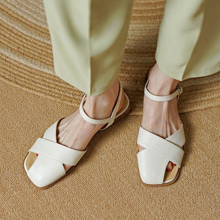 Julia - Ledersandalen mit Blockabsatz
