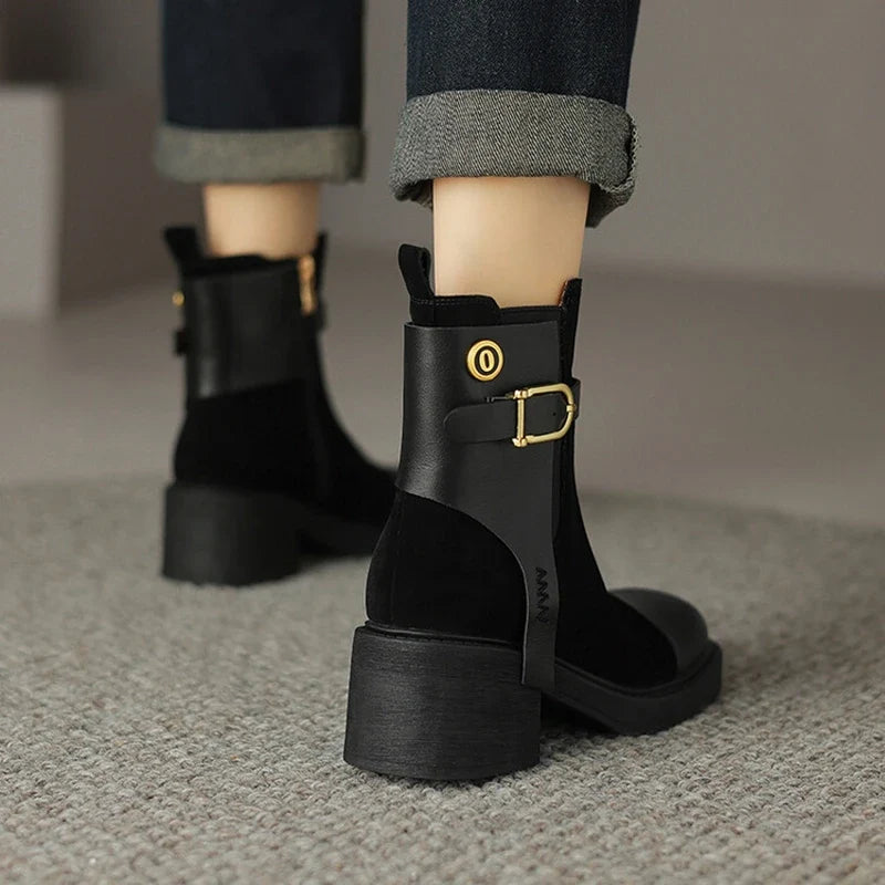 Ottilie - Velours-Stiefeletten