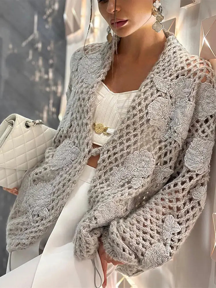 Bettina - Pailletten-Strickjacke