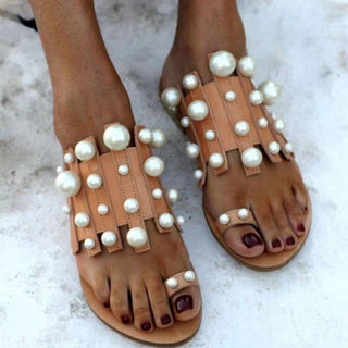 Verena - Sommerschuhe mit Perlen