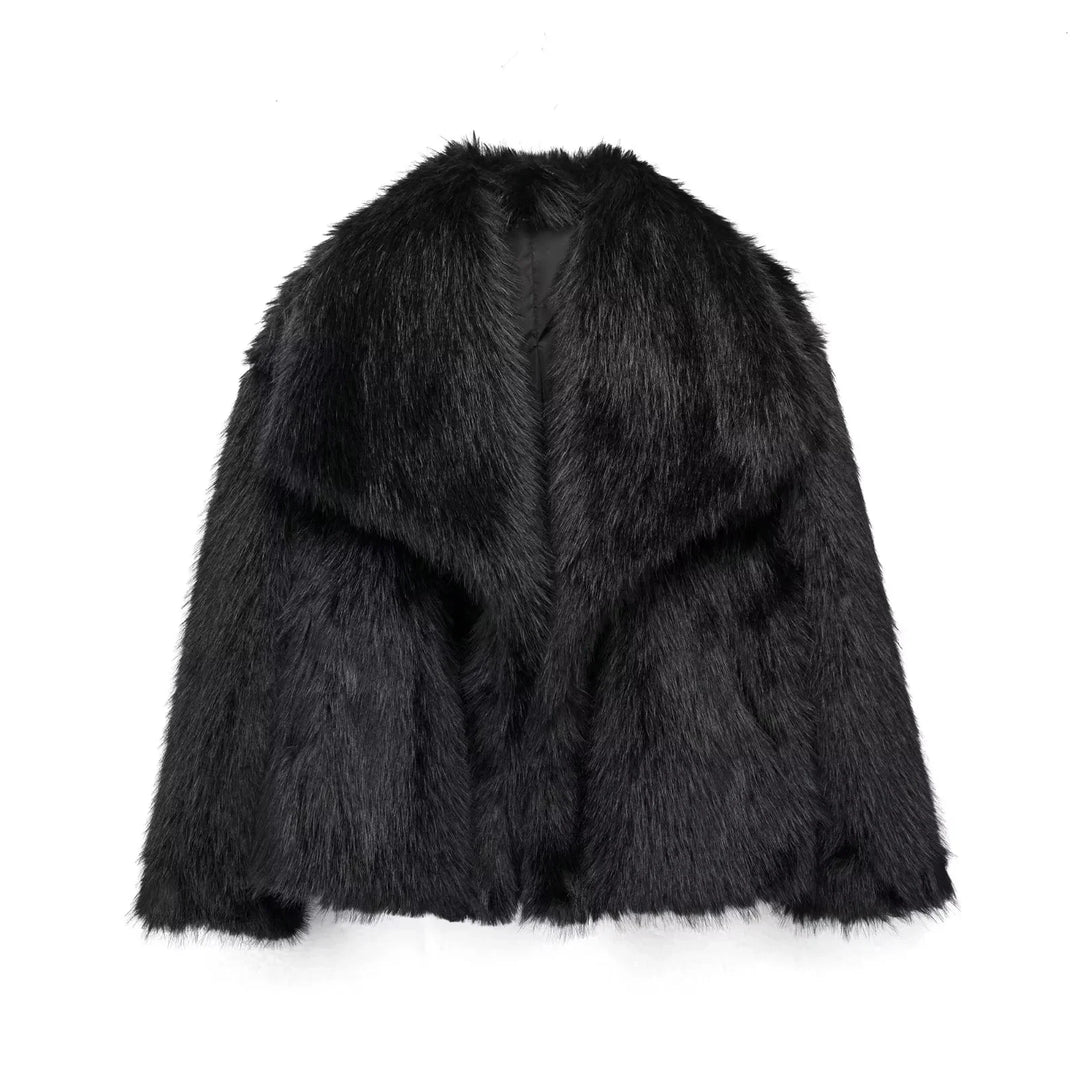 Lia - Oversized Kunstfellmantel