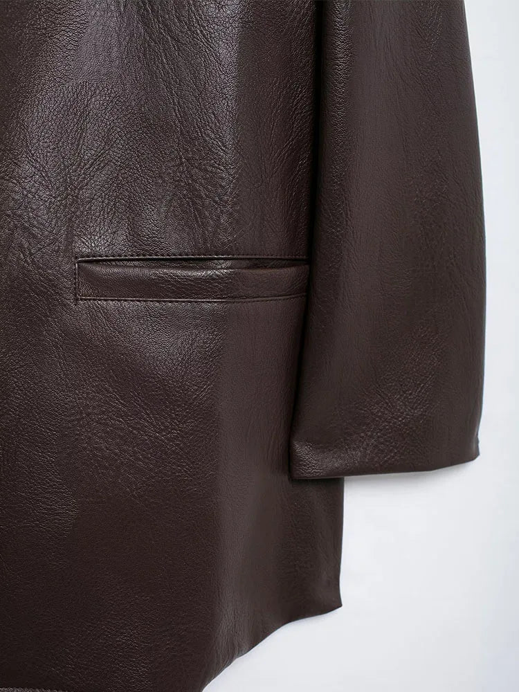 Carolin - Oversized Jacke in Lederoptik