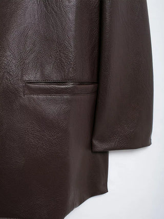 Carolin - Oversized Jacke in Lederoptik