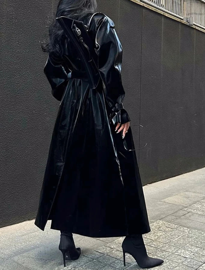 Katrin - Trenchcoat in Lederoptik