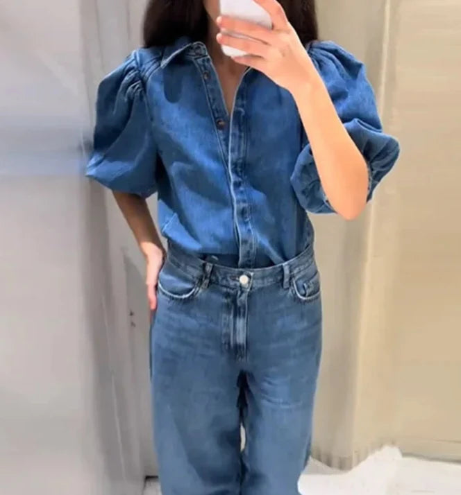 Eva - Denim-Bluse