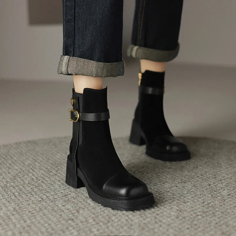 Ottilie - Velours-Stiefeletten