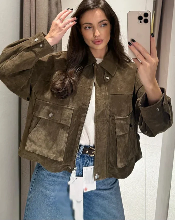 Christine - Jacke in Wildlederoptik