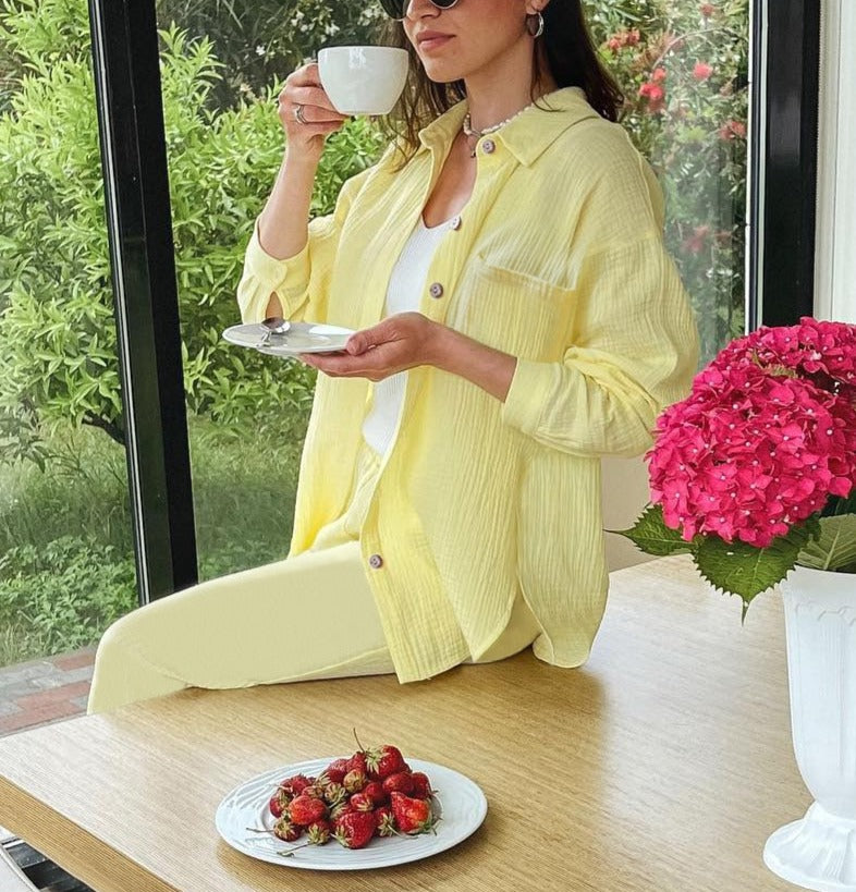 Barbara - Baumwollset mit Hemdbluse