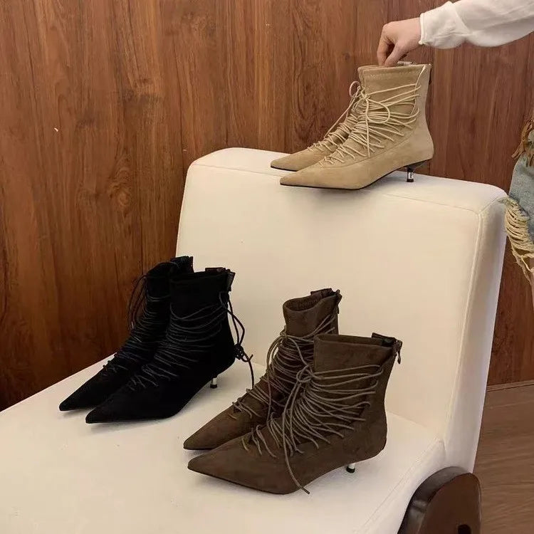 Beate - Velours-Stiefeletten