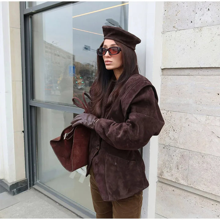 Elke - Jacke in Wildlederoptik