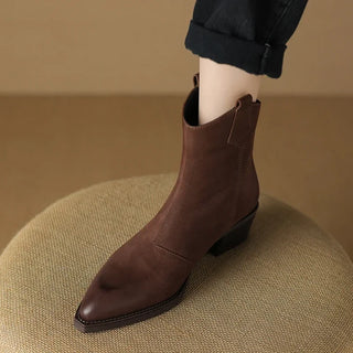 Brigitte - Velours-Stiefeletten