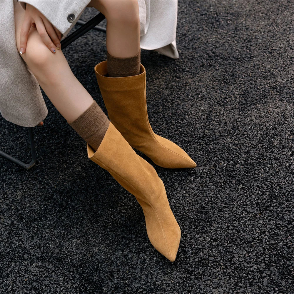 Hilde - Velours-Stiefeletten