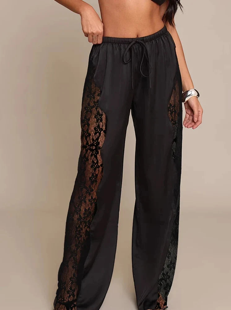 Doris - Satinhose mit Spitze