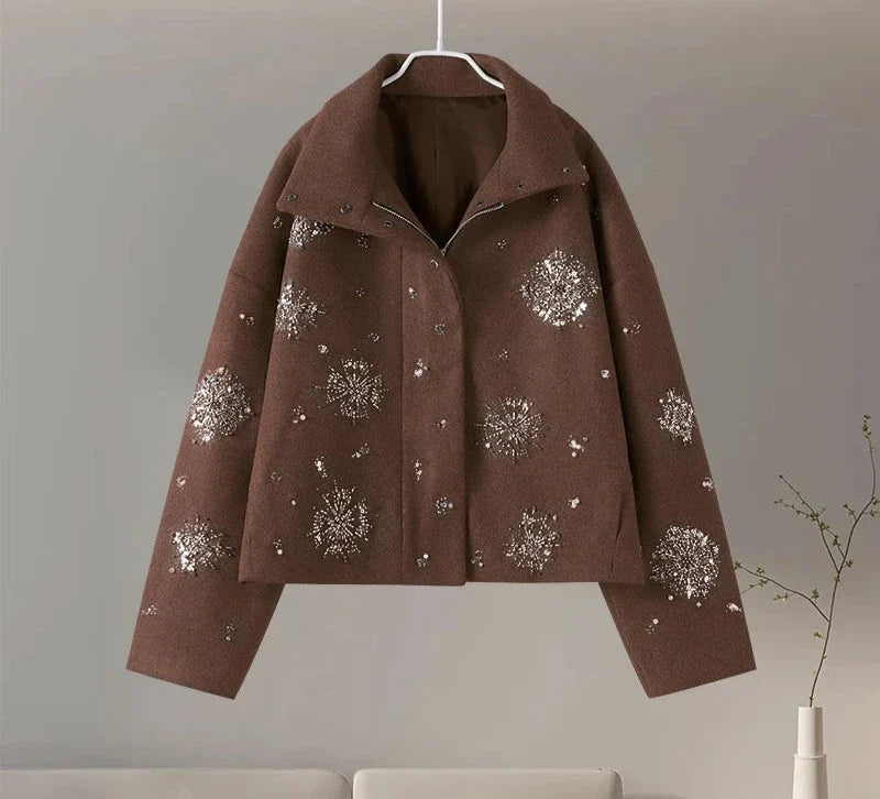 Tilda - Wollmantel mit Perlen