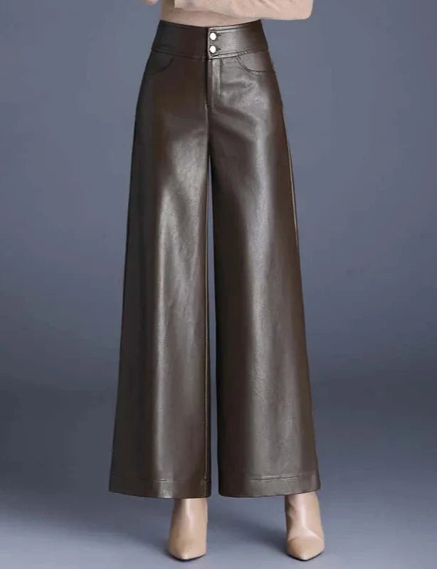 Lene - Weite Kunstlederhose