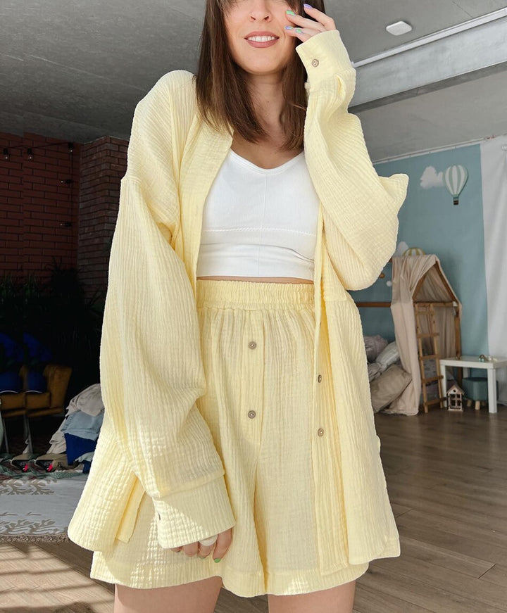 Barbara - Baumwollset mit Hemdbluse