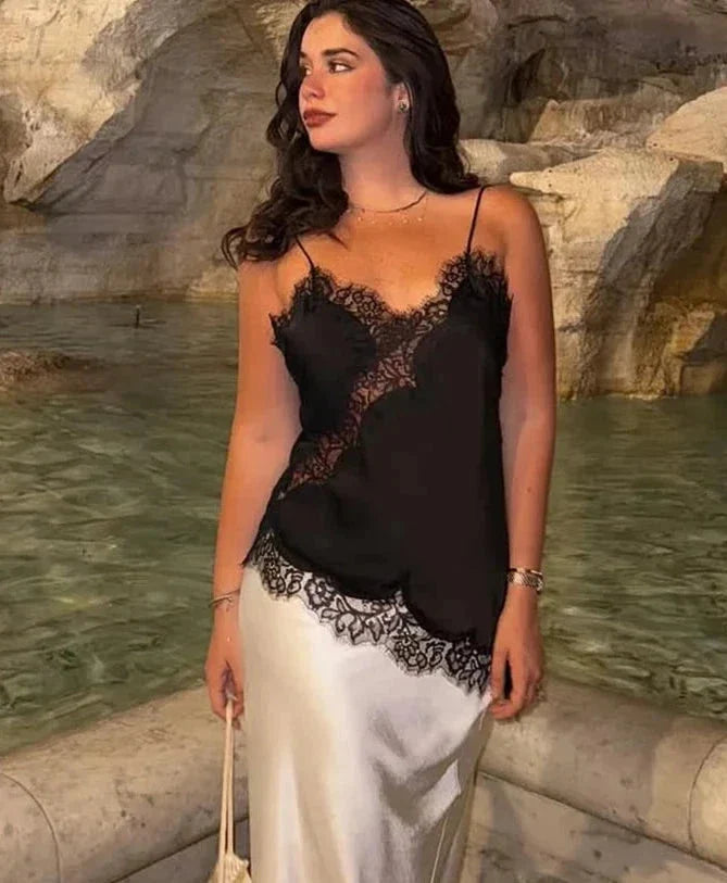 Fritzi - Satin-Spitzen-Top