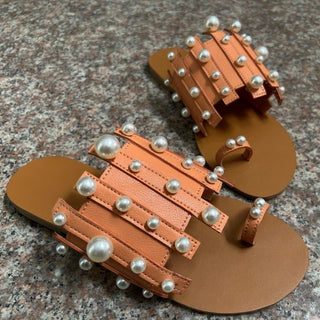 Verena - Sommerschuhe mit Perlen