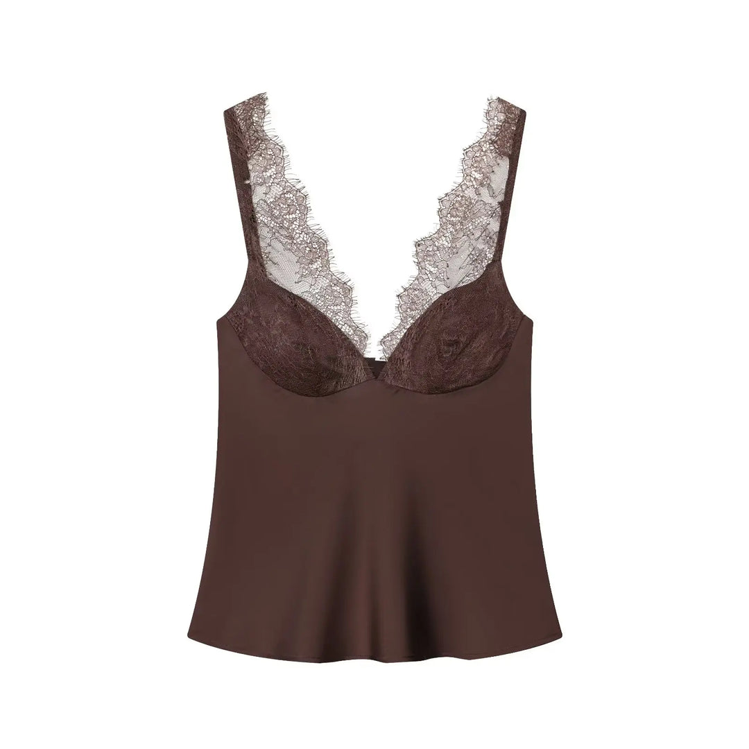 Zoe - Satin-Spitzen-Top