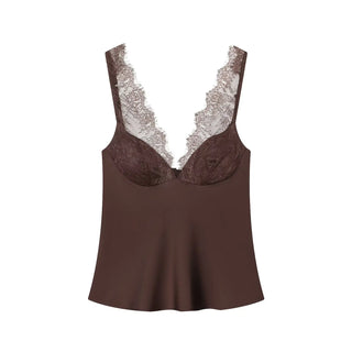 Zoe - Satin-Spitzen-Top