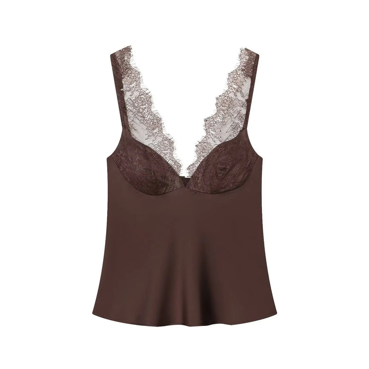 Zoe - Satin-Spitzen-Top