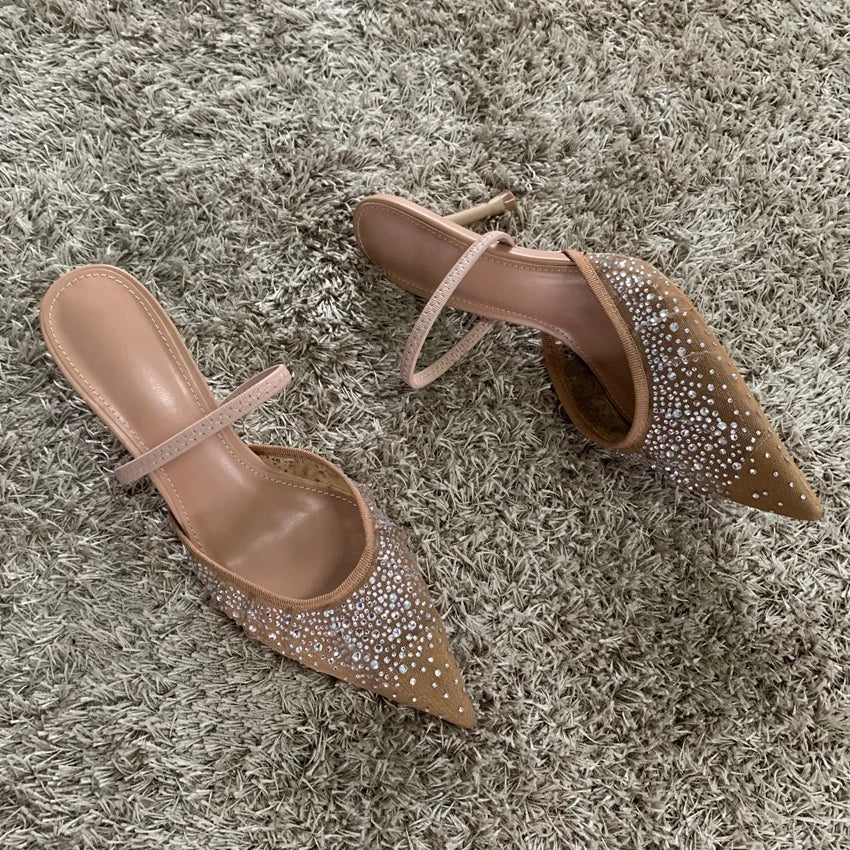 Renate - Mesh-Pumps mit Strass