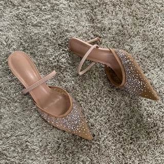 Renate - Mesh-Pumps mit Strass