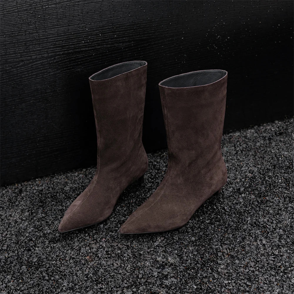 Hilde - Velours-Stiefeletten