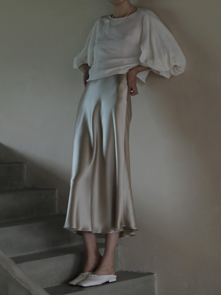 Elin - Satin-Midirock