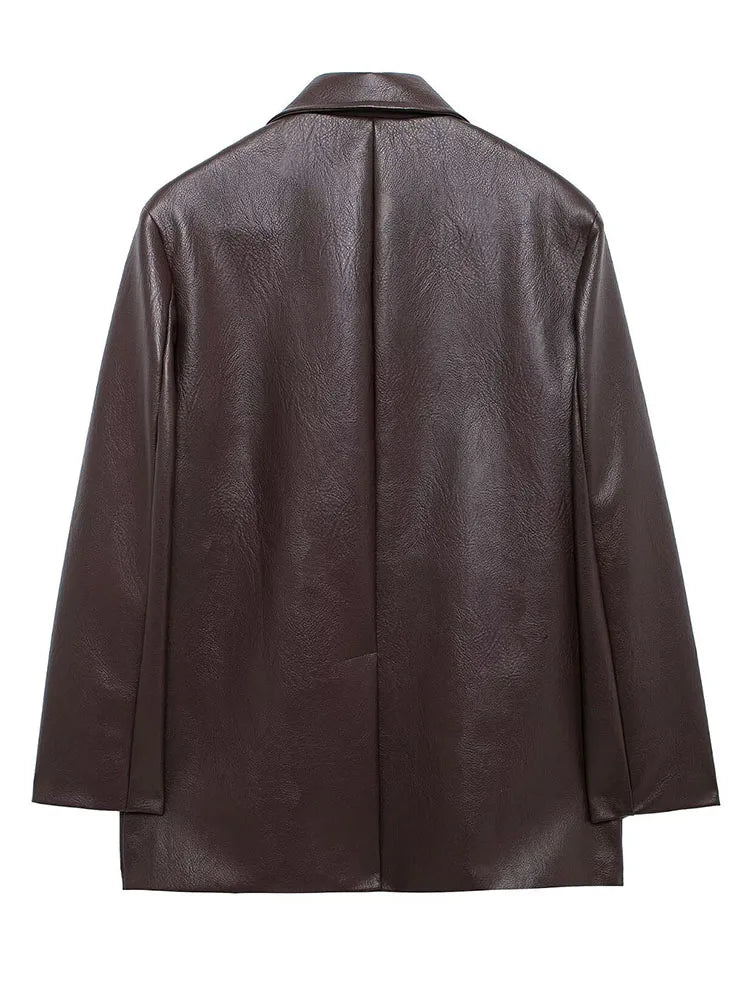 Carolin - Oversized Jacke in Lederoptik