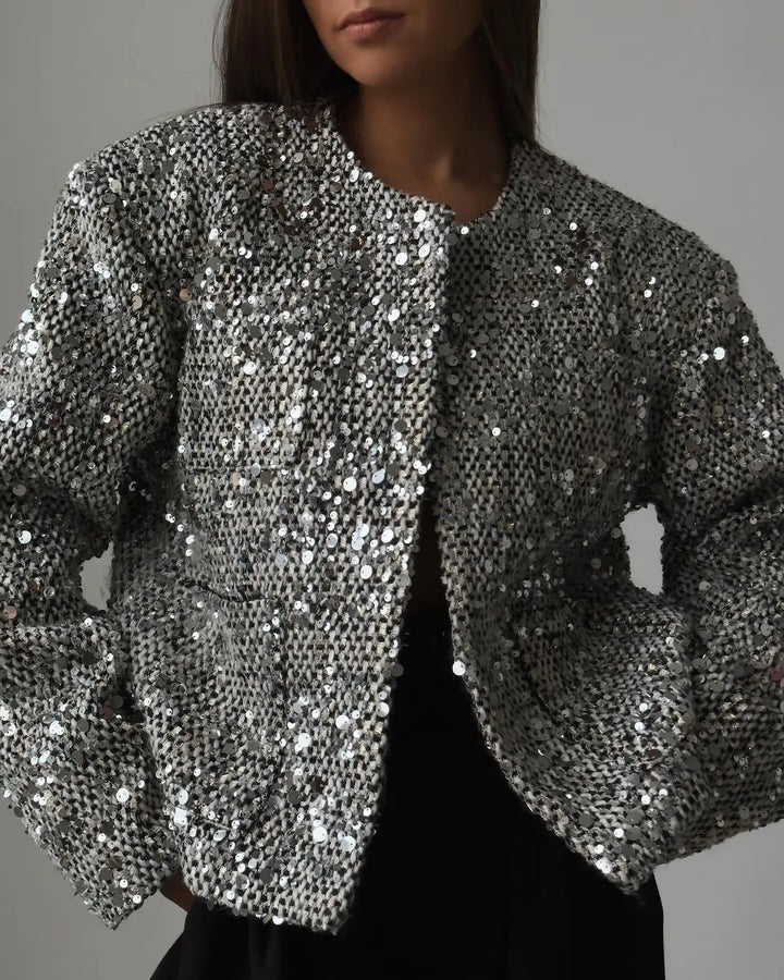 Sigrid - Satinjacke mit Pailletten