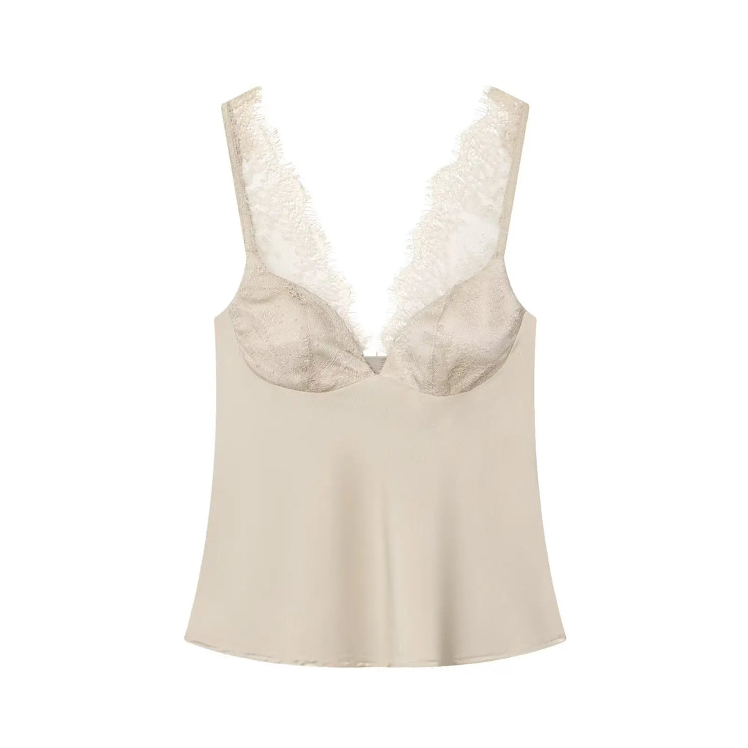 Zoe - Satin-Spitzen-Top