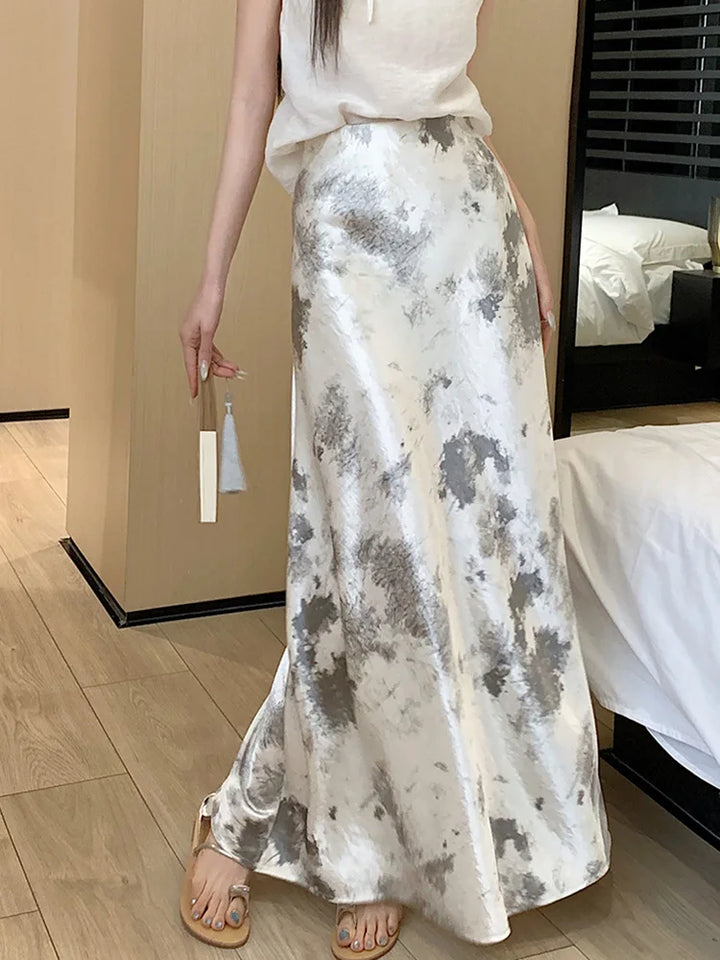 Theresa - Satin-Maxirock