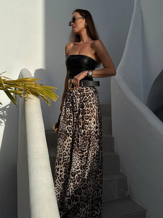 Selma - Weite Hose im Leoprint