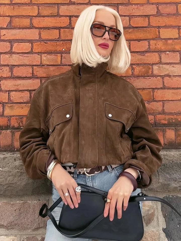 Monika - Jacke in Wildlederoptik