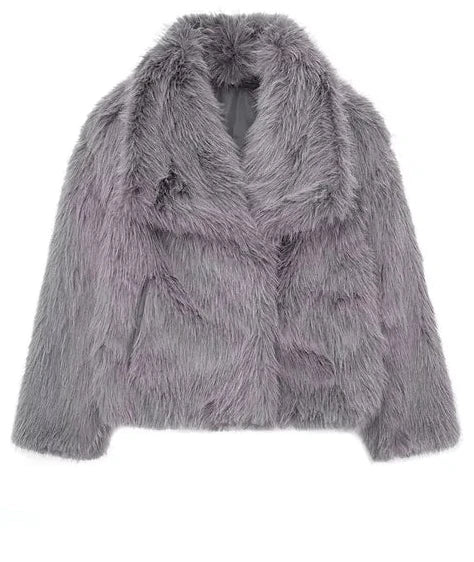 Lia - Oversized Kunstfellmantel