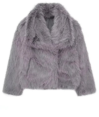 Lia - Oversized Kunstfellmantel