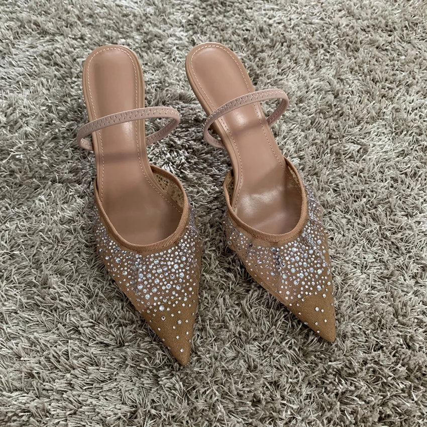 Renate - Mesh-Pumps mit Strass