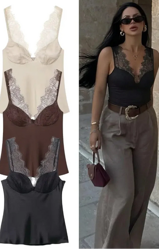 Zoe - Satin-Spitzen-Top