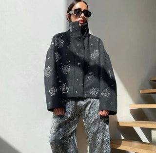 Tilda - Wollmantel mit Perlen