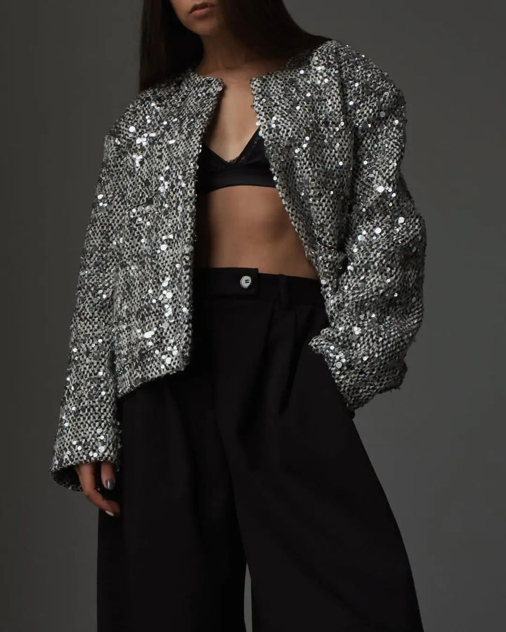 Sigrid - Satinjacke mit Pailletten