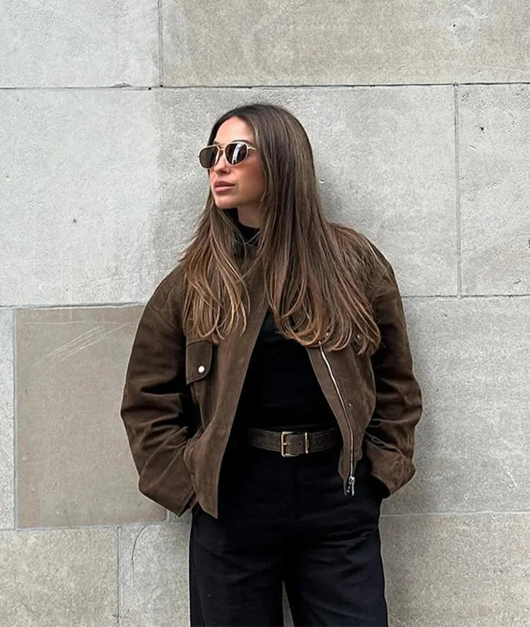Monika - Jacke in Wildlederoptik