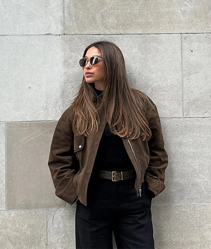 Monika - Jacke in Wildlederoptik