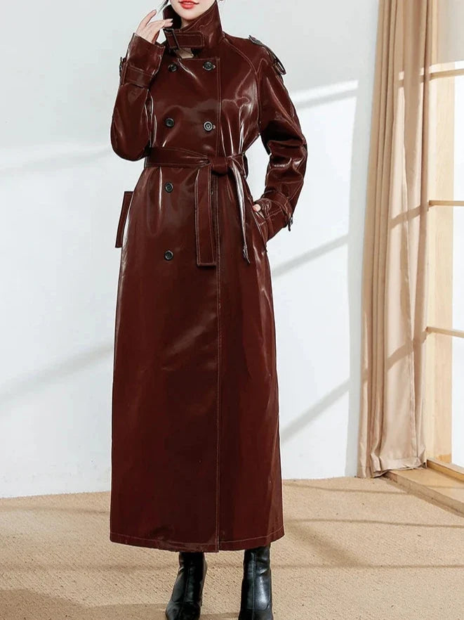 Katrin - Trenchcoat in Lederoptik