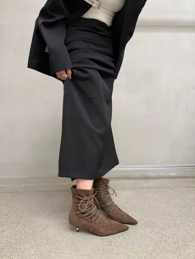 Beate - Velours-Stiefeletten