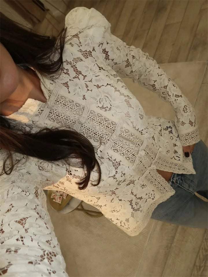 Sandy - Spitzenbluse