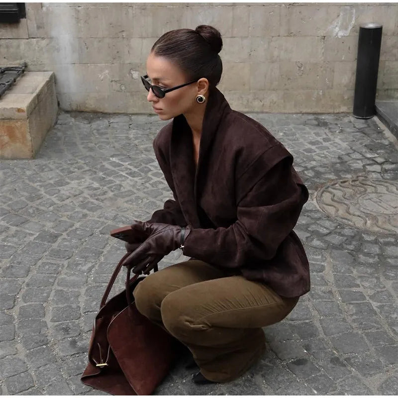 Elke - Jacke in Wildlederoptik